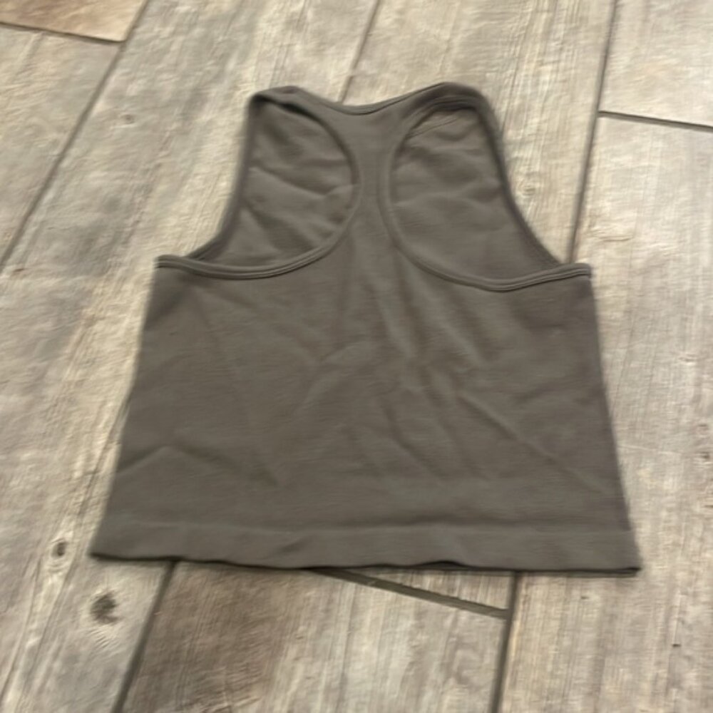 Free People Gray Fitted Crop Tank Top